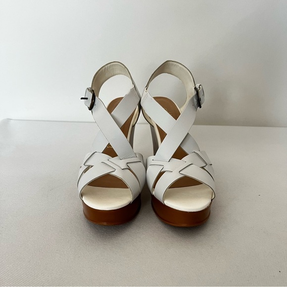 Cathy Jean Brazil White Wedge Sandals Platform Size 6 heel 4" Lightweight - Picture 9 of 11